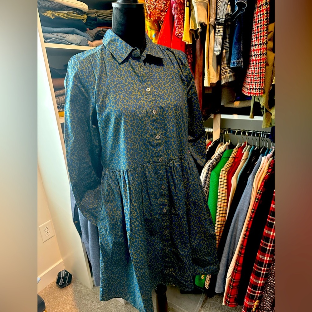 Blue and Yellow Patterned Dress